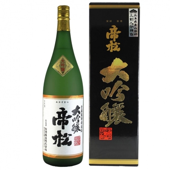 Made with 38% polished Yamadanishiki rice from Hyogo, Seihaku Daiginjo Mikadomatsu 1.8L